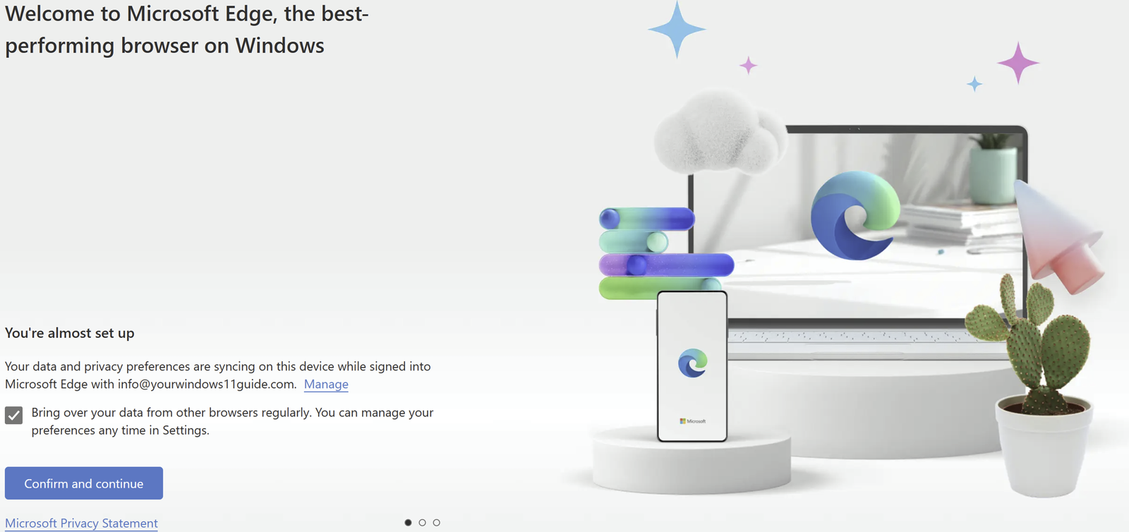 Copilot+ PC - Edge welcome screen