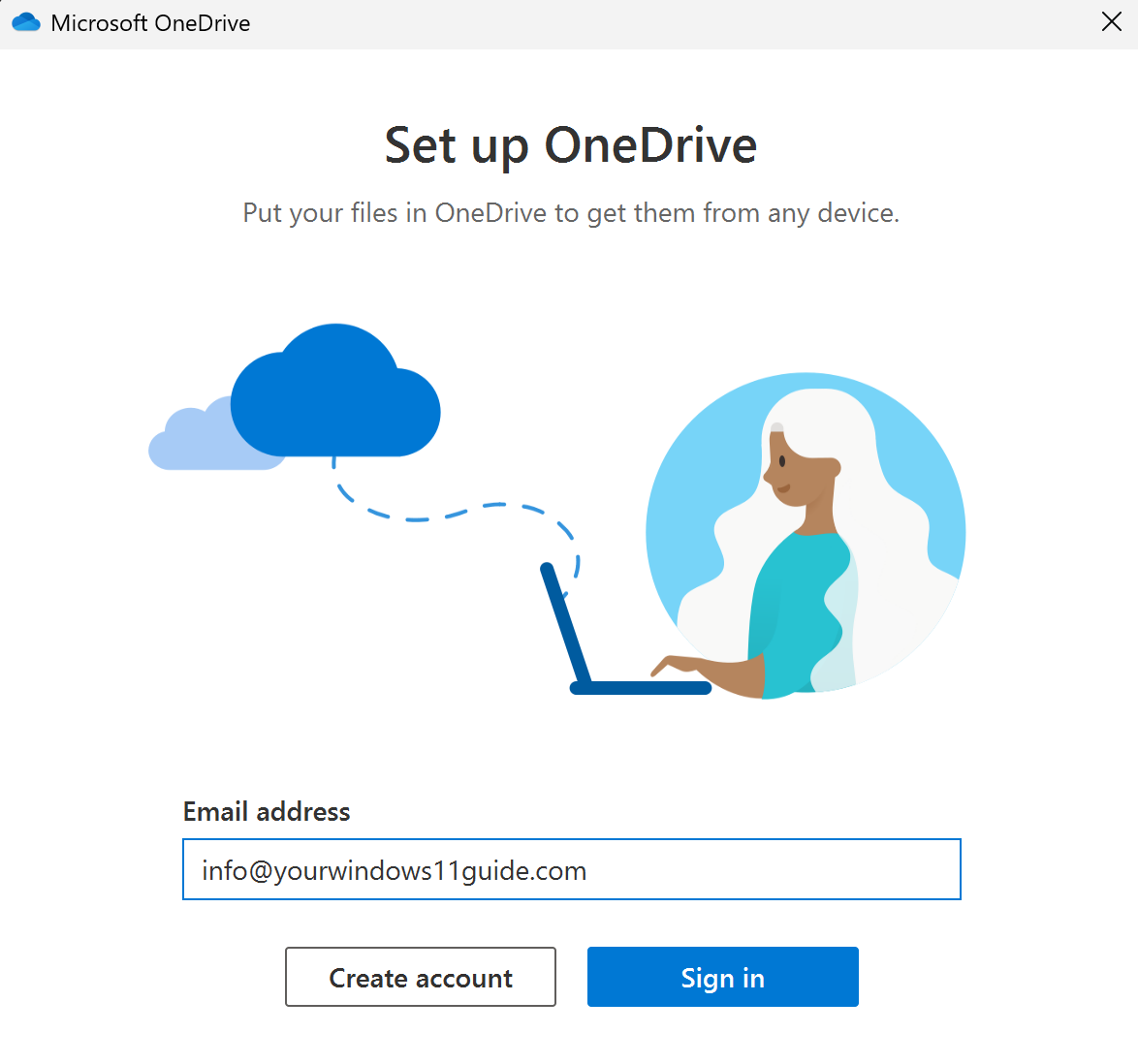 OneDrive sign in image