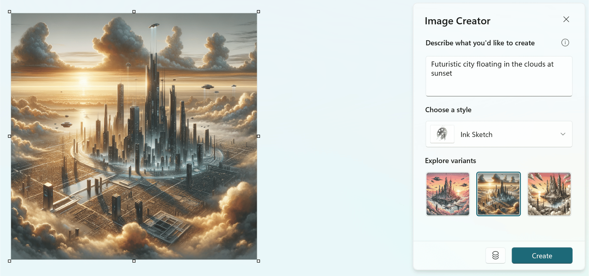 Image Creator in Paint - example