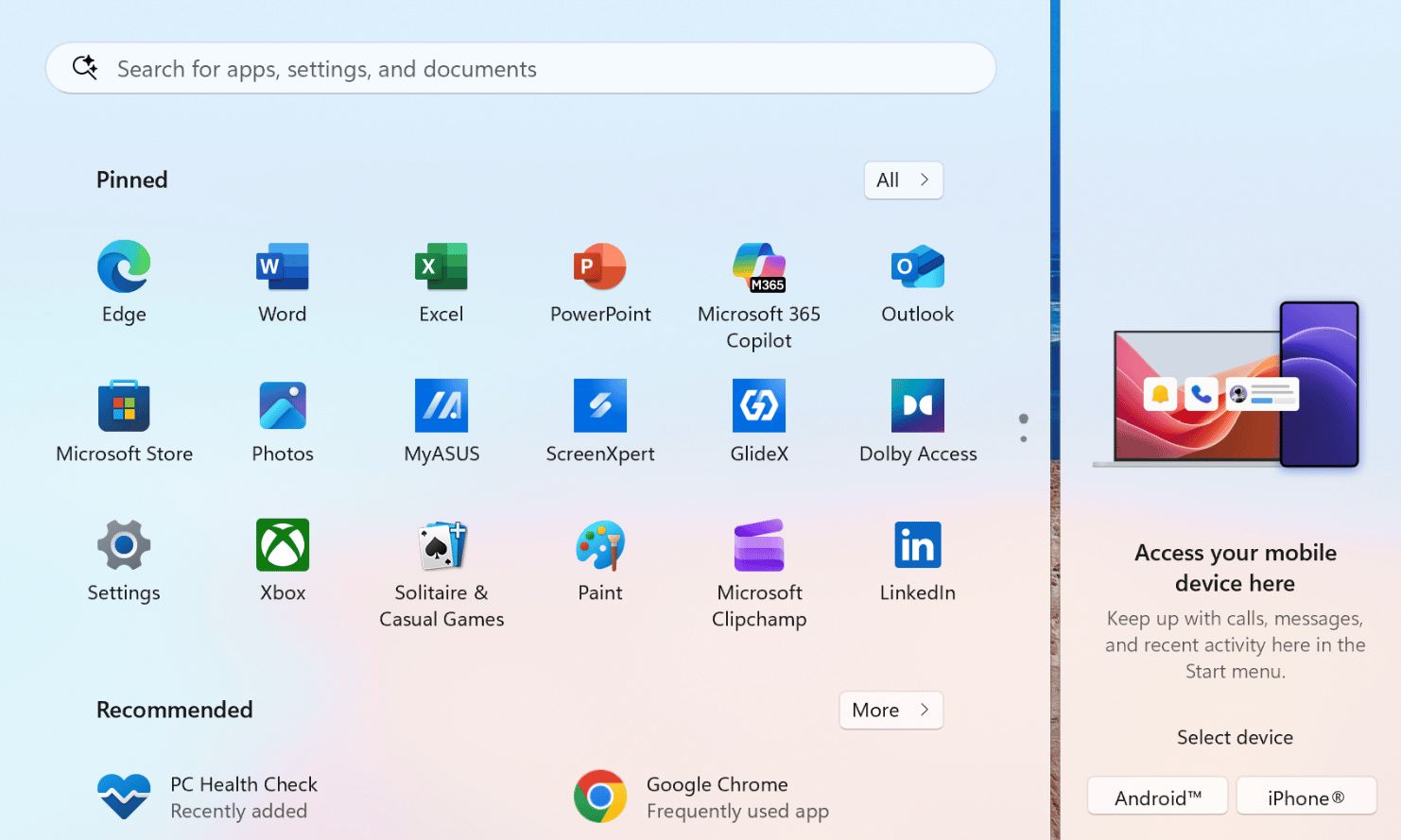 Redesigned Start Menu in Windows 11