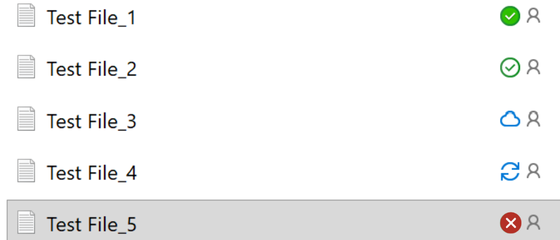 OneDrive Files status icons