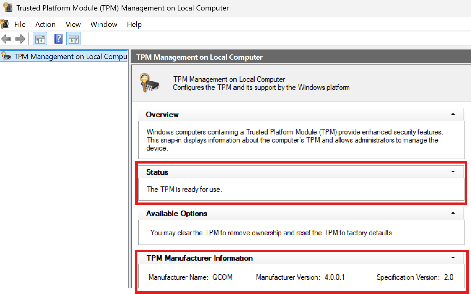 Check That Windows Detects the TPM in Windows 11